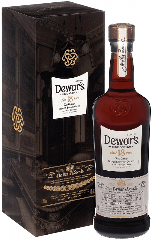 Дюарс Фаундерс Резерв 18 лет купажированный шотландский виски в подарочной упаковке 0.75 л