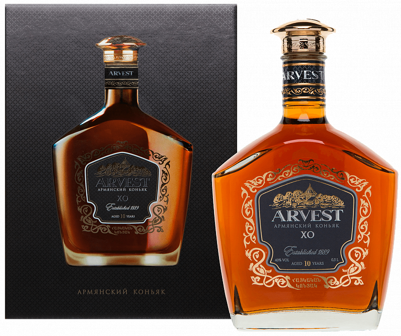 Коньяк Arvest Armenian Brandy XO 10 years Aregak (gift box) 0.5 л ...