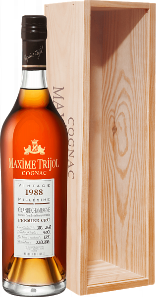 Maxime Trijol Cognac Grande Champagne 1er Cru 1988 (gift box), 0.7 л