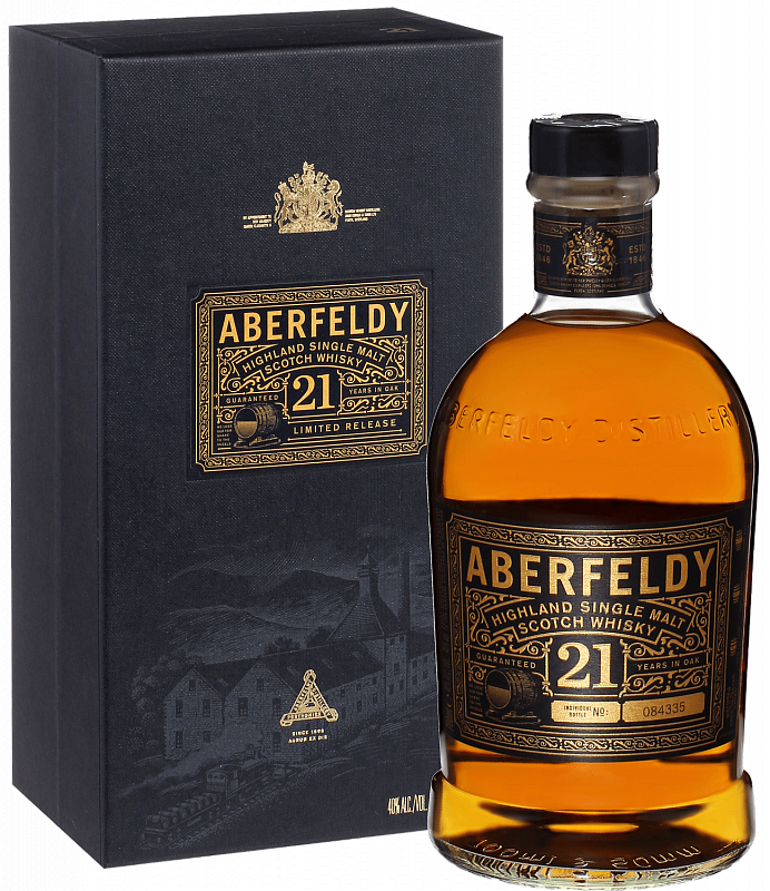 Аберфелди 21 Год Хайлэнд односолодовый шотландский виски в подарочной упаковке 0.7 л