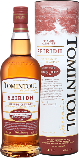Tomintoul Seiridh Speyside Glenlivet Oloroso Sherry Cask Single Malt Scotch Whisky (gift box), 0.7 л в Краснодаре