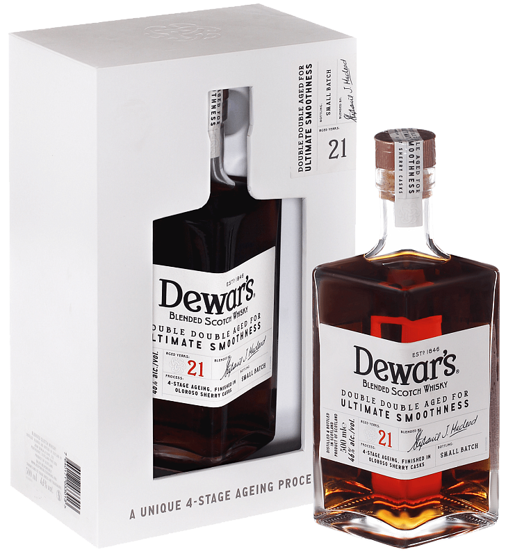 Дюарс Дабл Эйджд 21 лет купажированный шотландский виски в подарочной упаковке 0.5 л